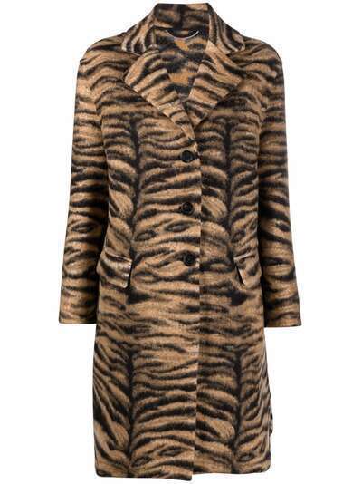 Ermanno Scervino однобортное пальто с тигровым принтом