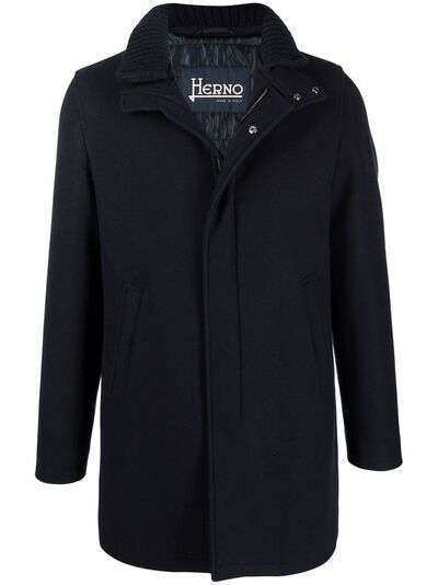 Herno однобортное пальто из смесовой шерсти