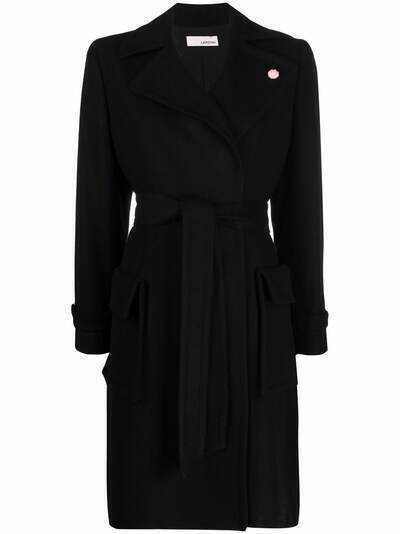 Lardini belted flared-hem coat