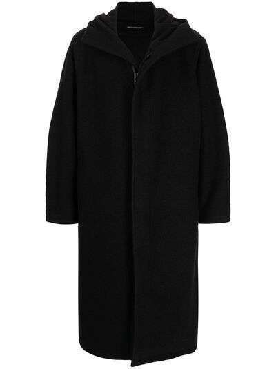 Yohji Yamamoto пальто оверсайз с капюшоном
