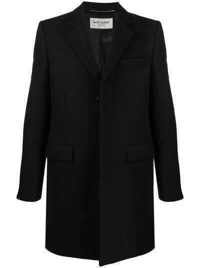 Saint Laurent однобортное пальто с потайной застежкой