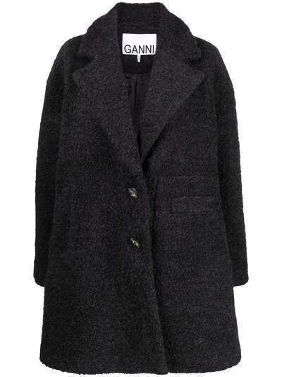 GANNI bouclé single-breasted coat