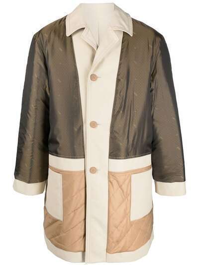 Fendi reversible panelled mack coat