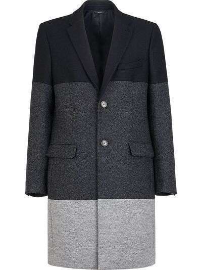 Fendi однобортное пальто в стиле колор-блок