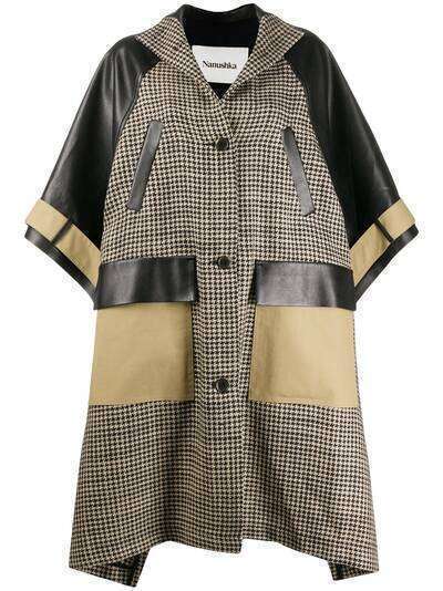 Nanushka пальто Nyree с контрастными вставками