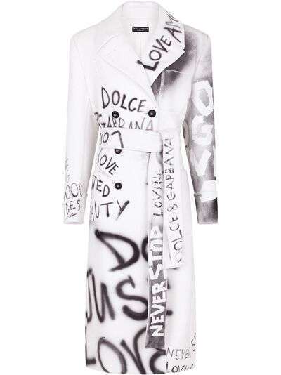 Dolce & Gabbana пальто с надписью