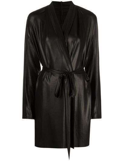 Rick Owens Lilies waist-tied single breasted coat