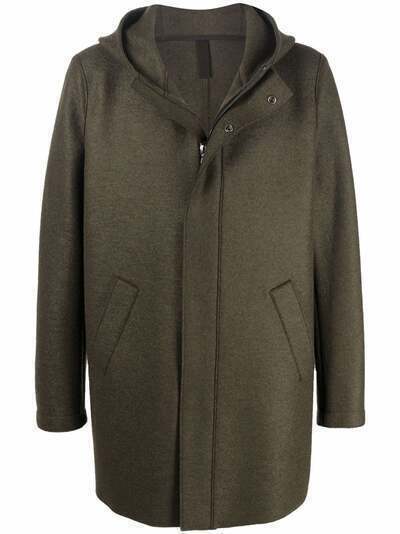 Harris Wharf London однобортное шерстяное пальто с капюшоном