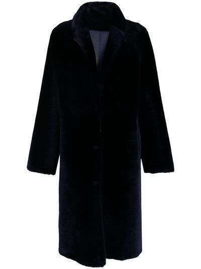 Yves Salomon однобортное пальто с драпировкой