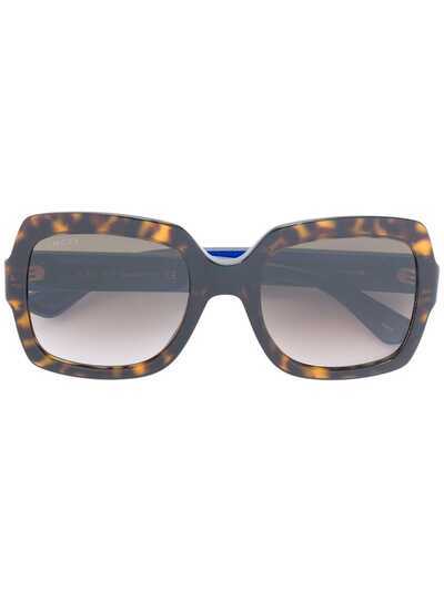 Gucci Eyewear крупные солнцезащитные очки с черепаховым эффектом