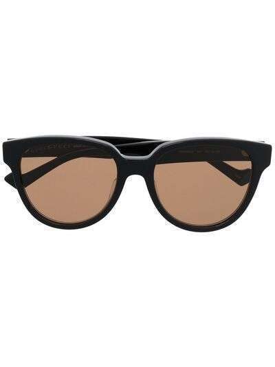 Gucci Eyewear солнцезащитные очки в круглой оправе с логотипом Double G