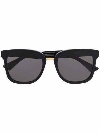 Bottega Veneta Eyewear polished-effect oversize-frame sunglasses