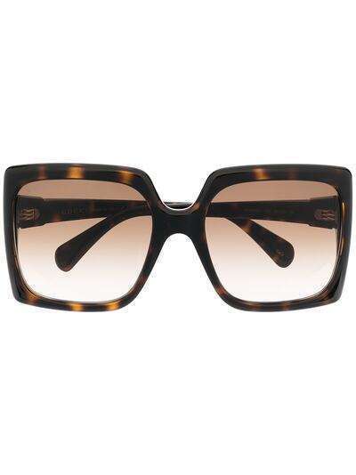 Gucci Eyewear солнцезащитные очки в квадратной оправе с логотипом