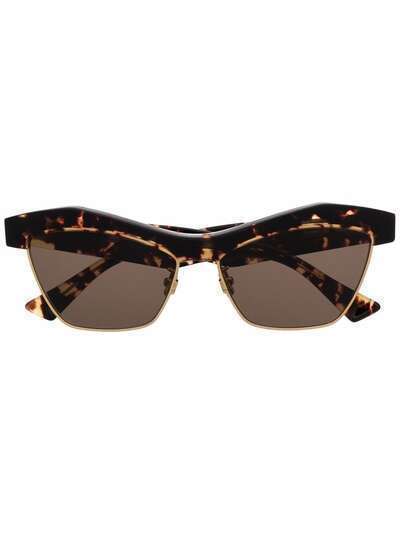 Bottega Veneta Eyewear солнцезащитные очки в полуободковой оправе черепаховой расцветки