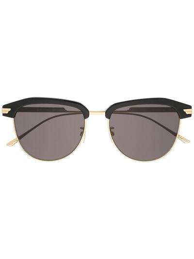 Bottega Veneta Eyewear солнцезащитные очки в D-образной оправе с логотипом