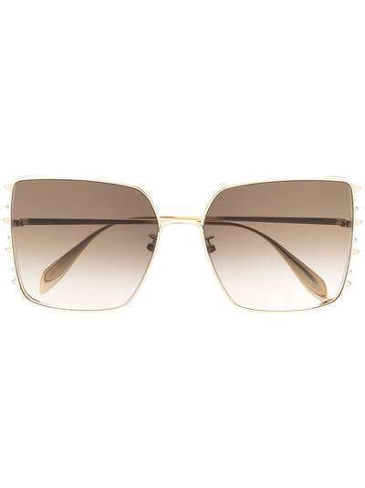 Alexander McQueen Eyewear солнцезащитные очки в массивной квадратной оправе