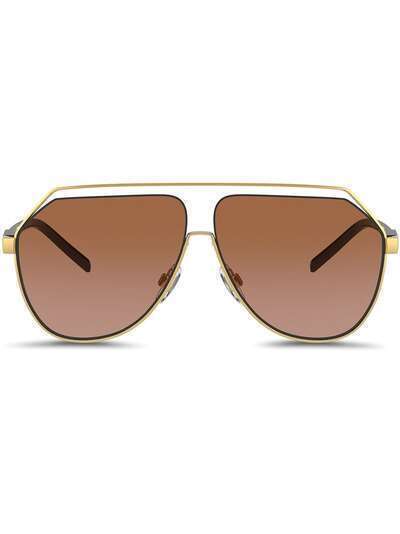 Dolce & Gabbana Eyewear солнцезащитные очки в шестиугольной оправе