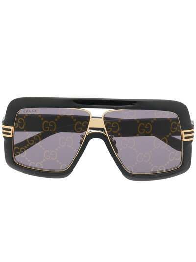 Gucci Eyewear солнцезащитные очки в массивной оправе с логотипом GG