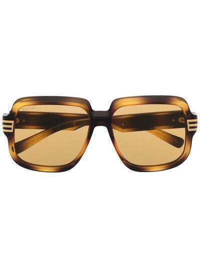 Gucci Eyewear солнцезащитные очки в массивной оправе с логотипом