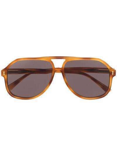 Gucci Eyewear солнцезащитные очки-авиаторы черепаховой расцветки