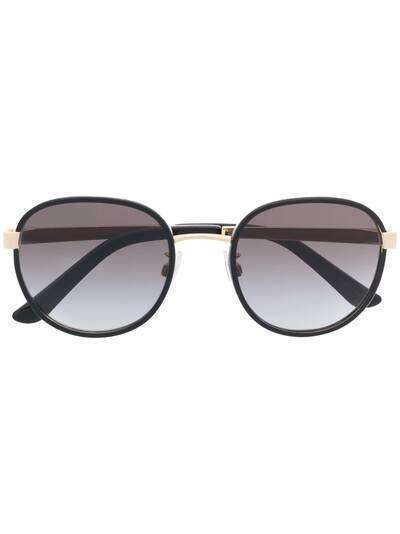 Dolce & Gabbana Eyewear солнцезащитные очки в круглой оправе с логотипом