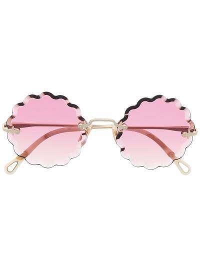 Chloé Eyewear солнцезащитные очки Rosie с оправой в форме цветов