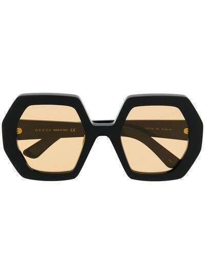 Gucci Eyewear солнцезащитные очки в шестиугольной оправе