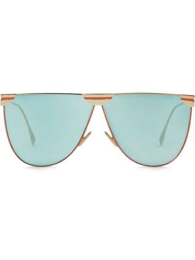 Fendi солнцезащитные очки в D-образной оправе с логотипом