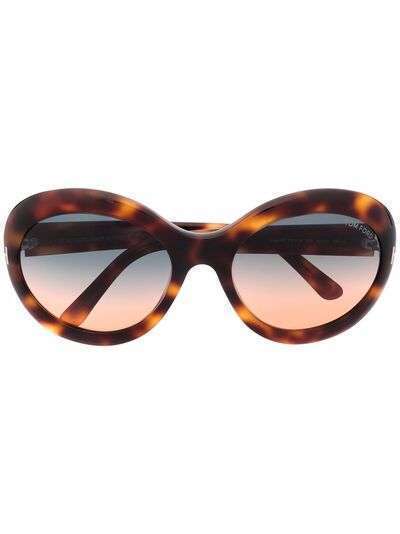 TOM FORD Eyewear солнцезащитные очки черепаховой расцветки