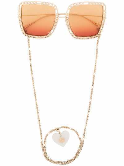 Gucci Eyewear солнцезащитные очки с цепочкой