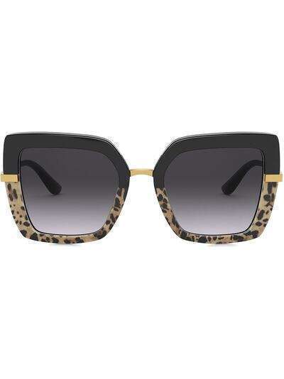 Dolce & Gabbana Eyewear солнцезащитные очки в квадратной оправе с принтом