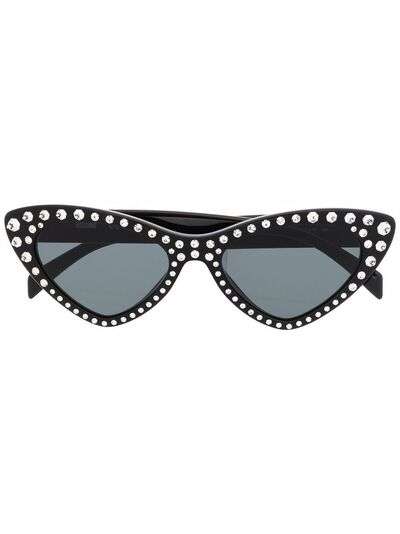 Moschino Eyewear солнцезащитные очки в оправе 'кошачий глаз' с кристаллами