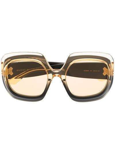 Gucci Eyewear солнцезащитные очки в круглой оправе с эффектом градиента