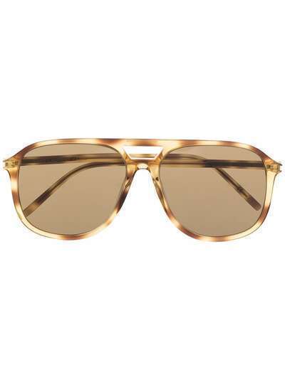 Saint Laurent Eyewear солнцезащитные очки-авиаторы черепаховой расцветки