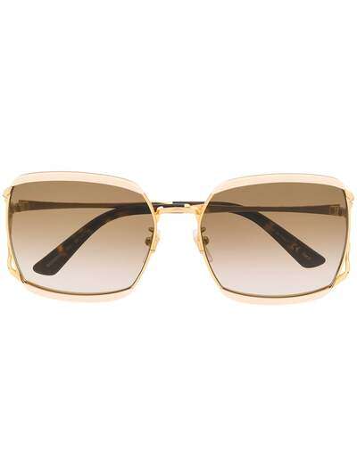 Gucci Eyewear солнцезащитные очки в квадратной оправе в полоску