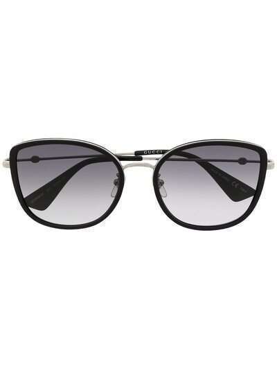Gucci Eyewear солнцезащитные очки Bee в круглой оправе