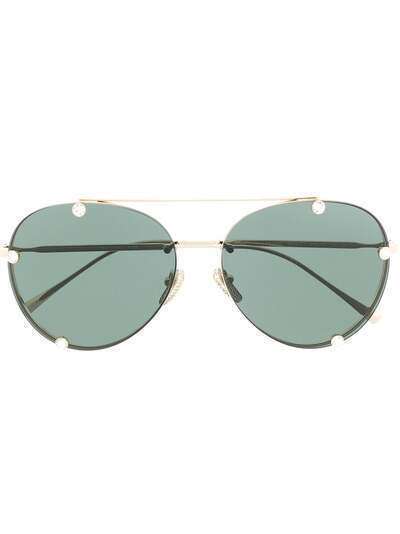 Valentino Eyewear солнцезащитные очки-авиаторы со стразами