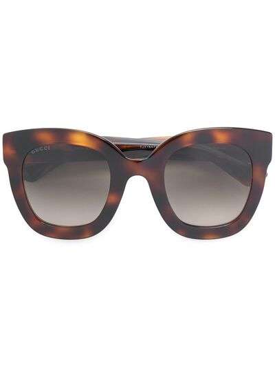Gucci Eyewear массивные солнцезащитные очки с эффектом черепашьего панциря