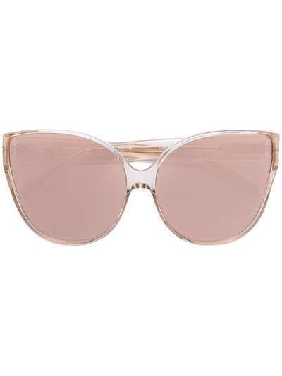 Linda Farrow массивные солнцезащитные очки формы "кошачий глаз"