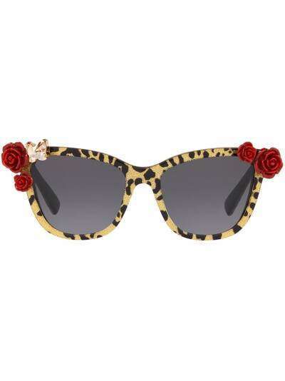 Dolce & Gabbana Eyewear солнцезащитные очки Blooming в оправе 'кошачий глаз'