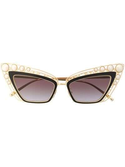 Dolce & Gabbana Eyewear солнцезащитные очки в оправе 'кошачий глаз' с жемчугом