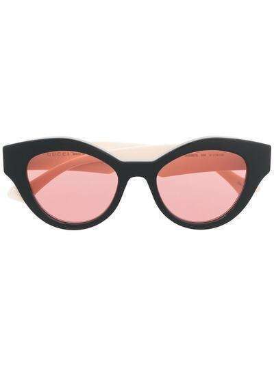 Gucci Eyewear солнцезащитные очки в оправе 'кошачий глаз' с логотипом Double G