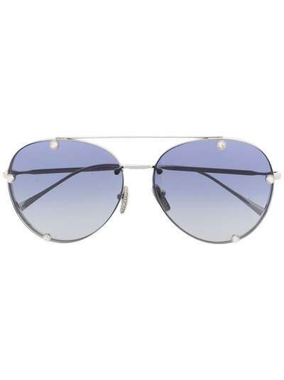 Valentino Eyewear солнцезащитные очки-авиаторы со стразами