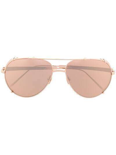 Linda Farrow солнцезащитные очки-авиаторы