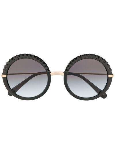 Dolce & Gabbana Eyewear солнцезащитные очки Plissé в круглой оправе