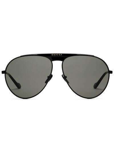 Gucci Eyewear солнцезащитные очки-авиаторы с логотипом
