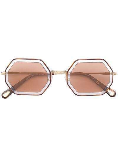 Chloé Eyewear солнцезащитные очки в шестиугольной оправе