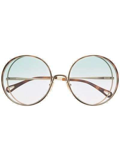 Chloé Eyewear массивные солнцезащитные очки в круглой оправе