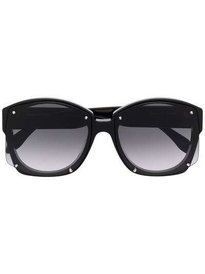 Alexander McQueen Eyewear солнцезащитные очки в массивной круглой оправе