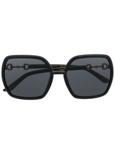 Gucci Eyewear солнцезащитные очки в квадратной оправе с декором Horsebit